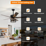 ZUN 52'' Plywood blades ceiling fan with remote control for the living room ,bed room W1592140072