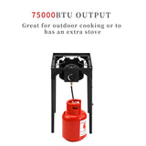 ZUN Outdoor Camp Stove High Pressure Propane Gas Cooker Portable Cast Iron Patio Cooking 41519182