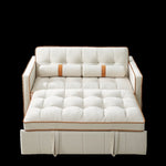 ZUN Modern 55.5" Pull Out Sleep Sofa Bed 2 Seater Loveseats Sofa Couch with side pockets, Adjsutable W119368699