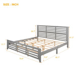 ZUN Platform bed with horizontal strip hollow shape, King size, gray WF196099AAE
