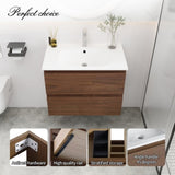 ZUN 30" Bathroom Vanity With Gel Basin Top, Soft Close Drawer W99981585