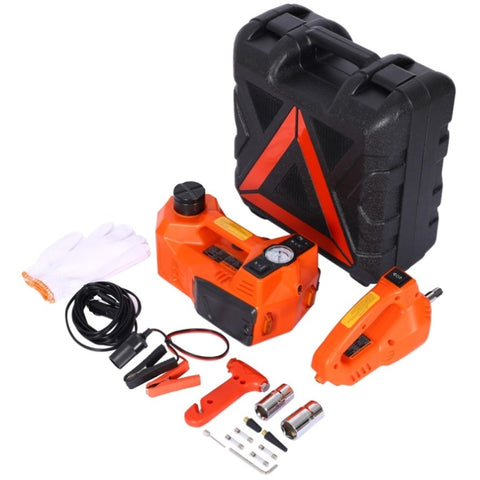ZUN Electric Car Jack kit,5T 12V,4IN 1 FLOOR JACK,hydraulic car jack lift with electric impact wrench W46560408
