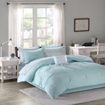 ZUN Embroidered Comforter Set with Bed Sheets B03595831
