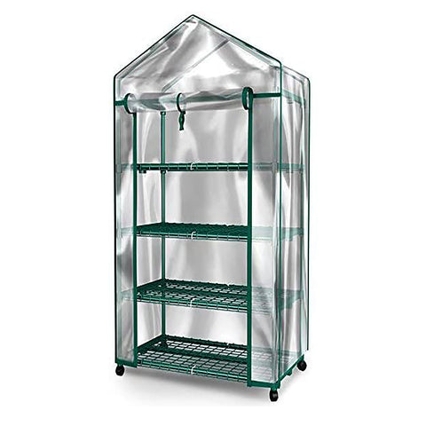 ZUN Mini Greenhouse - 4 Tiers Indoor Outdoor Greenhouse With wheels-Use in Any Season for Plants 05047247