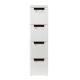 ZUN 4-Tire Rolling Cart Organizer Unit with Wheels Narrow Slim Container Storage Cabinet for Bathroom 71525143