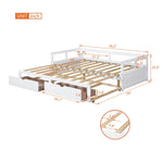 ZUN Wooden Daybed with Trundle Bed and Two Storage Drawers , Extendable Bed Daybed,Sofa Bed for Bedroom WF194973AAK