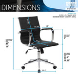 ZUN Techni Mobili Modern Medium Back Executive Office Chair, Black RTA-4602-BK