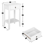 ZUN Two-layer Bedside Cabinet Coffee Table with Drawer White 27580727