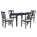 ZUN TREXM 5-Piece Dining Table Set, Wooden Rectangular Dining Table and 4 Upholstered Chairs for WF309146AAB