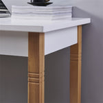 ZUN Simple Solid Wood Straight Leg Desk With Drawer For Office Home - White W2181P156757