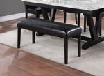 ZUN 1pc Contemporary Style Black Faux Leather Upholstery Dining Bench Tapered Legs Wooden Dining Room B011P149002