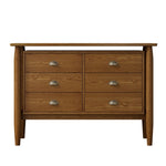 ZUN Mid Century Modern Wood 6-Drawer Dresser Storage Cabinet for Bedroom,Living Room,Rubberwood WF308316AAD
