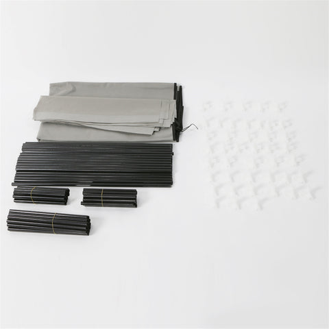 ZUN 6-Row 2-Line 12 Lattices Non-woven Fabric Shoe Rack Gray 89875618