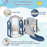 ZUN Toddler Slide and Swing Set 8 in 1, Kids Playground Climber Slide Playset with Basketball Hoop PP321361AAC