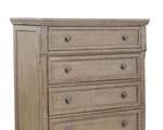 ZUN Bedroom Chest 1pc Wire Brushed Gray Finish Birch Veneer Drawers with Ball Bearing Glides B01146484