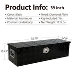 ZUN 39 Inch Aluminum Truck Tool long Box, Gas Strut, Truck Bed Tool Box with Side Handle ,Lock and 2 W1239119136