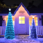 ZUN 5 ft Pre-lit Artificial Christmas Tree with lighted star finial & 205 pcs RGB fairy LED lights to 74968038