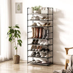 ZUN 1pc 10-layer Cloth Assembled Shoe Rack, Modern And Simple Dust-proof Storage Shelf Suitable For W2181P163985