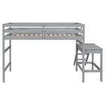 ZUN Twin Loft Bed with Platform,ladder,Grey W50482275