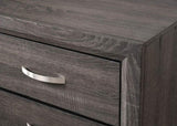 ZUN Contemporary 2-Drawer Nightstand End Table Gray Brown Finish Two Storage Drawers Metal Handles B011P159823