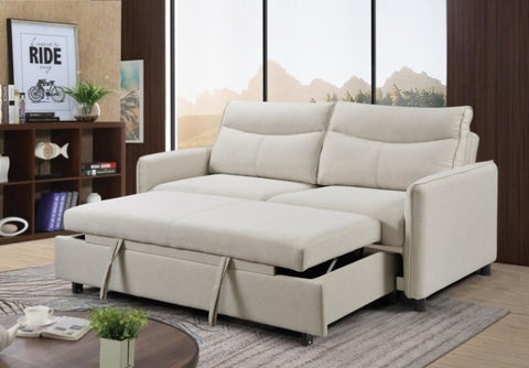 ZUN 3 in 1 Convertible Sleeper Sofa Bed, Modern Fabricseat Futon Sofa Couch w/Pullout Bed, Small W141784053