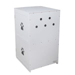 ZUN 2-Tier Functional Wood Cat Washroom Litter Box Cover with Multiple Vents, a Round Entrance, Openable W2181P155325