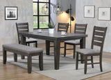 ZUN Contemporary Dining Chairs Set of 2 Gray Finish Solid Wood Fabric Cushion Side Chairs Kitchen Dining B011107758