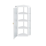 ZUN Glass Door Wall Mounted Corner Cabinet with Featuring Four-tier Storage for Bedroom, Living Room, W757130160