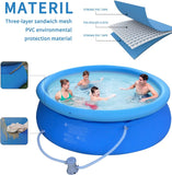 ZUN Inflatable Swimming Pool Above Ground with Electric Air Pump & Filter Pump, Repair Kit Accessories 18568938