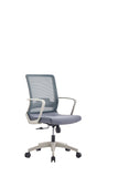 ZUN Brynn Swivel Adjustable Height Fixed Armrest Office Chair Smokey Oak and White B06280623