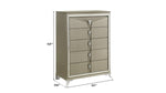 ZUN Samantha Modern Style 5-Drawer Chest Made with Wood & Mirrored Drawer Handles B009130149