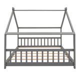 ZUN Full Size House Bed Wood Bed, Gray WF282522AAE