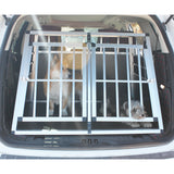 ZUN Double Doors Pet Car Transport Cage Aluminium Puppy Travel Crate Box Trapezoidal Kennel Dog Cat 79060182