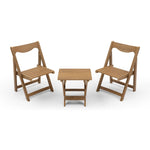 ZUN HIPS Material Outdoor Bistro Set Foldable Small Table and Chair Set with 2 Chairs and Rectangular W1209107732