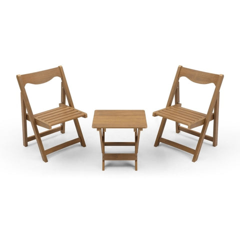 ZUN HIPS Material Outdoor Bistro Set Foldable Small Table and Chair Set with 2 Chairs and Rectangular W1209107732
