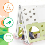 ZUN 5-in-1 Toddler Climber Basketball Hoop Set Kids Playground Climber Playset with Tunnel, Climber, PP300101AAF