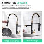 ZUN Commercial Kitchen Faucet with Pull Down Sprayer, Single Handle Single Lever Kitchen Sink Faucet W1932P149180