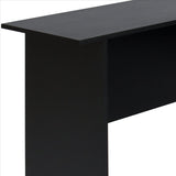 ZUN FCH L-Shaped Wood Right-angle Computer Desk with Two-layer Bookshelves Black 35951806