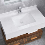 ZUN White Rectangular Undermount Bathroom Sink With Overflow W122549615