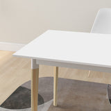 ZUN Modern Dining Table 47 Inch Kitchen Table Rectangular Top with Solid Wood Leg-White 05558914