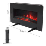 ZUN SF311-36 36 Inch 1400W Wall Hanging / Fireplace Single Color / Fake Wood / Heating Wire / With 39513196