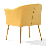 ZUN Velvet Accent Chair with Wood Frame, Modern Armchair Club Leisure Chair with Gold Metal Legs, Single W68058563