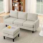 ZUN Upholstered Sectional Sofa Couch, L Shaped Couch With Storage Reversible Ottoman Bench 3 Seater for W1191126334