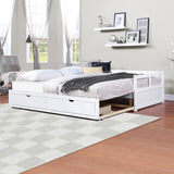 ZUN Wooden Daybed with Trundle Bed and Two Storage Drawers , Extendable Bed Daybed,Sofa Bed for Bedroom WF194973AAK