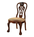 ZUN Set of 2 Side Chairs Formal Classic Traditional Dining Chairs Cherry Solid wood Fabric Seat B01177967