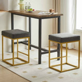ZUN Grey Pu Upholstered Counter & Bar Stool with Footrest, PU leather W1516P147801