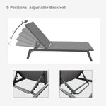 ZUN Outdoor Chaise Lounge Chair,Five-Position Adjustable Aluminum Recliner,All Weather For 50769993