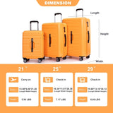 ZUN 3 Piece Luggage Sets PC+ABS Lightweight Suitcase with Two Hooks, 360&deg; Double Spinner Wheels, TSA W284118850