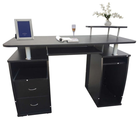ZUN Computer Desk with Drawers Black 98609291