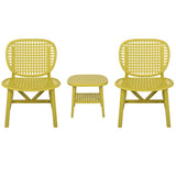 ZUN 3 Pieces Hollow Design Patio Chair Set All Weather Conversation Bistro Set Outdoor Coffee W69167236